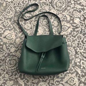 Mansur Gavriel Moss Lady Tumbled Leather Tote Bag